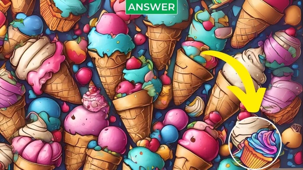 Optical Illusion Hidden Cupcake Challenge - answer