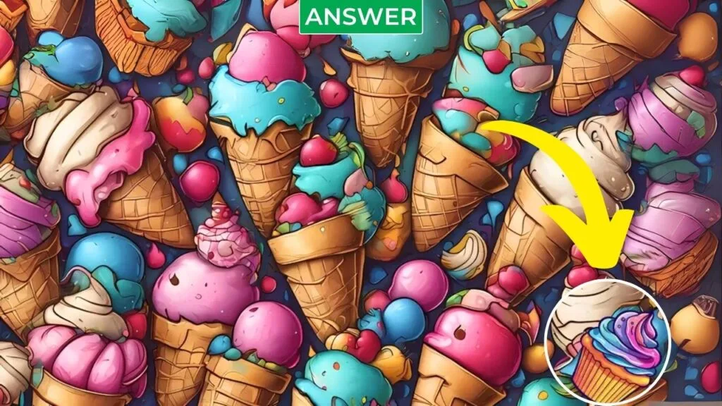 Optical Illusion Hidden Cupcake Challenge - answer