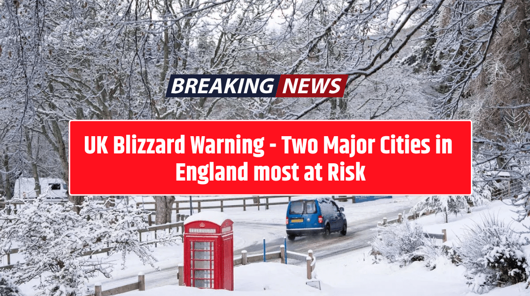 UK Blizzard Warning - Two Major Cities in England most at Risk - up to 5cm of snow per hour could fall in some areas