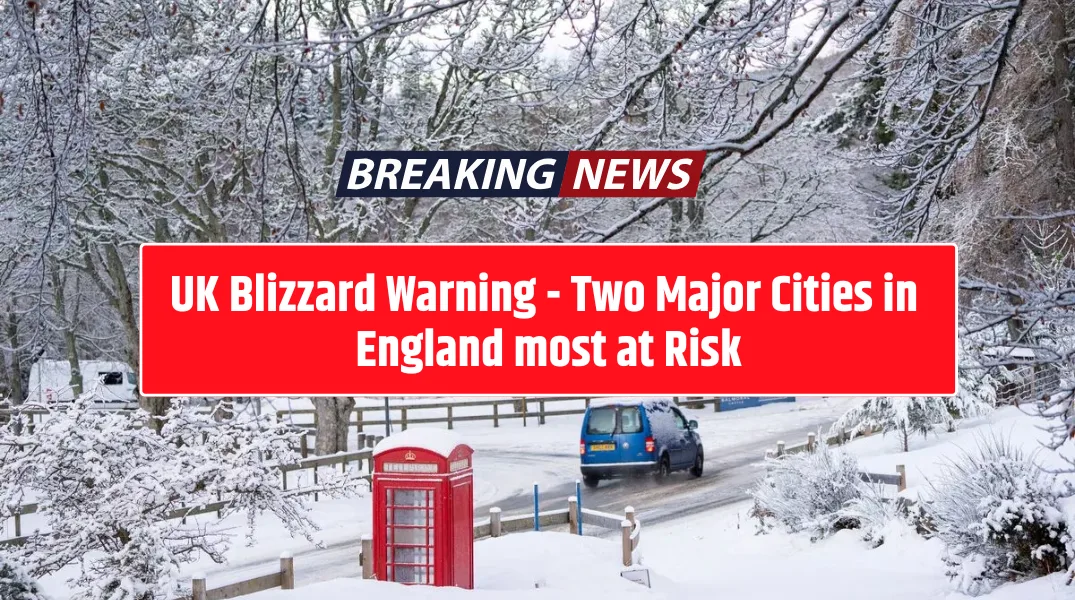 UK Blizzard Warning - Two Major Cities in England most at Risk - up to 5cm of snow per hour could fall in some areas